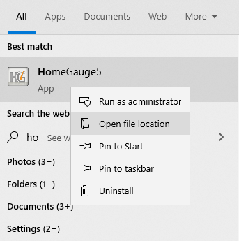 Right-click and select open file location