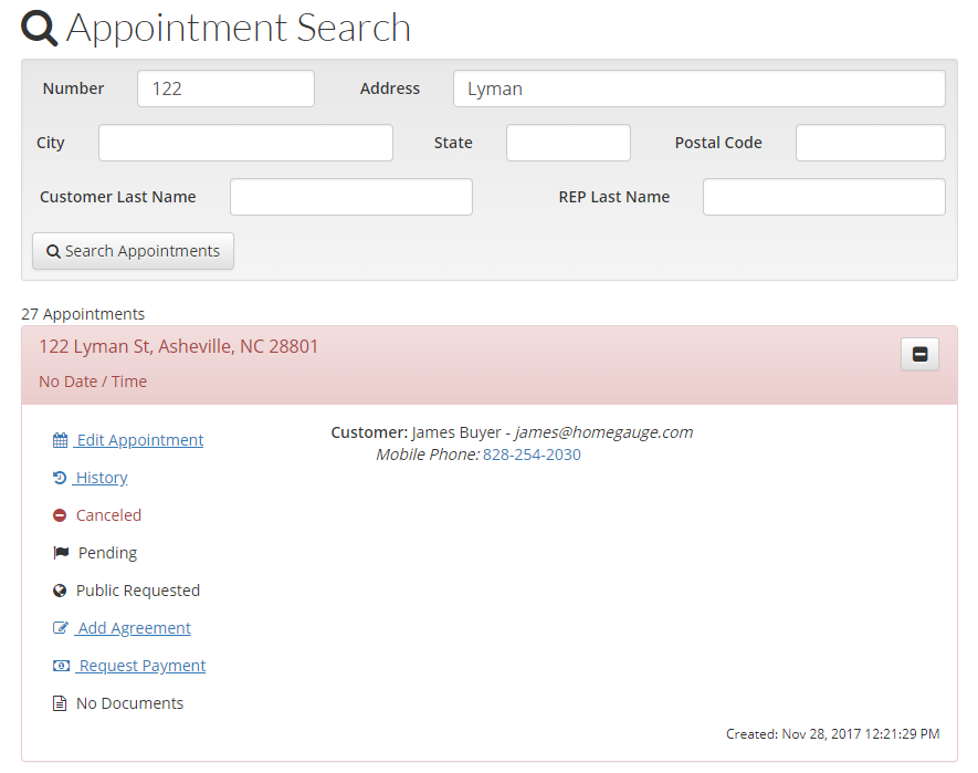 HomeGauge inspector dashboard sidebar menu
