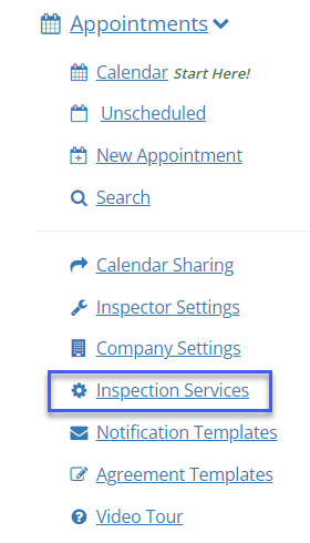 HomeGauge inspector dashboard sidebar menu