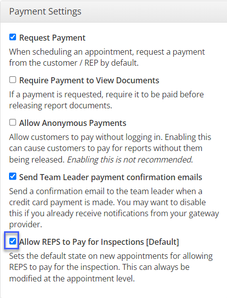 HomeGauge payment settings