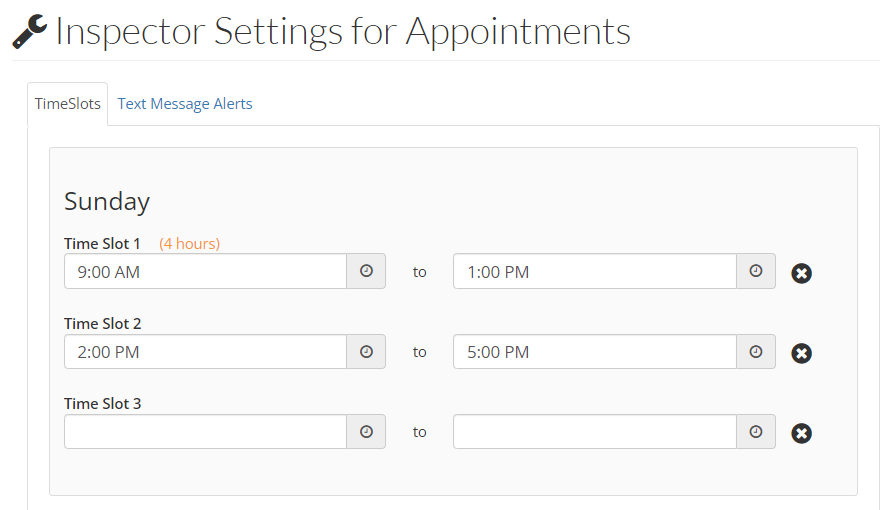 HomeGauge public appointments settings