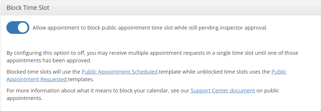 HomeGauge public appointments configuration