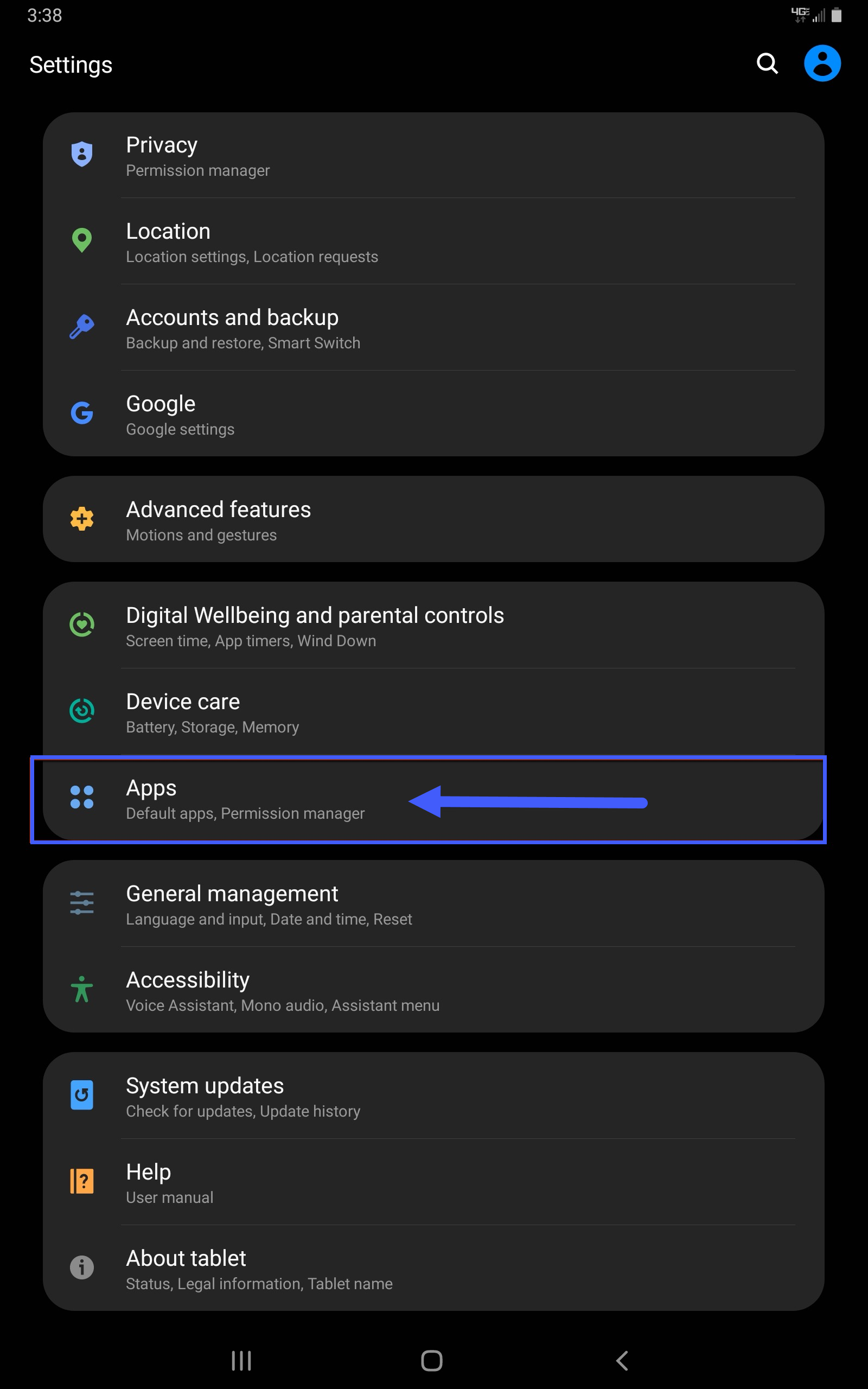 Android settings