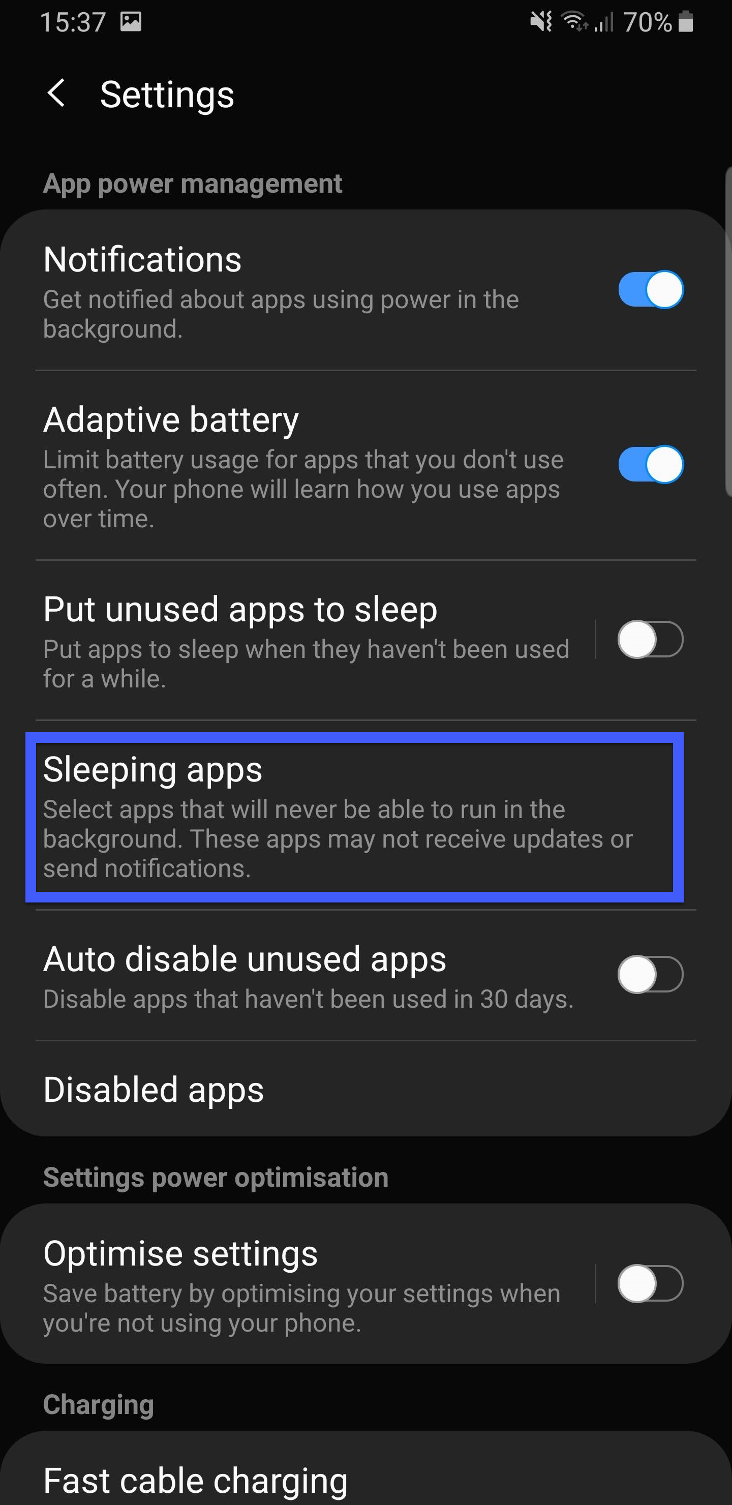 Android settings