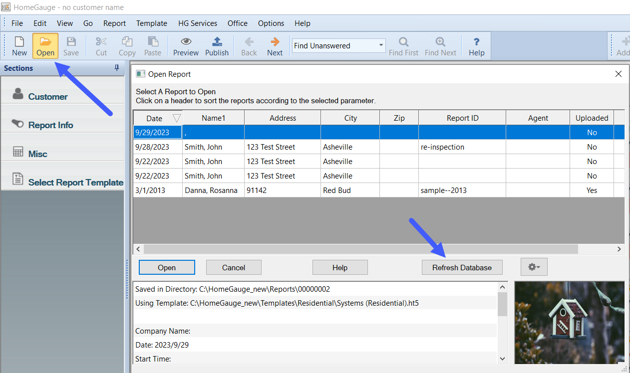 HomeGauge desktop report writer