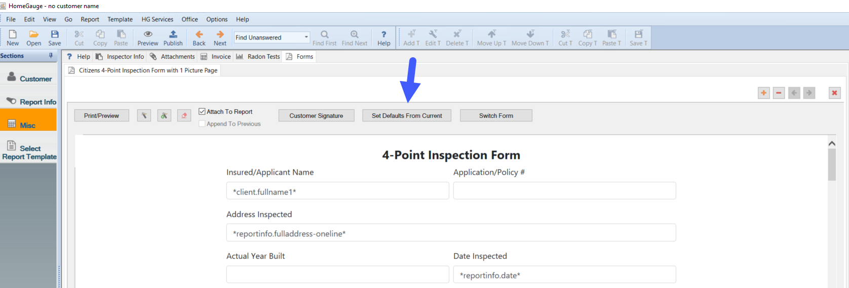 HomeGauge desktop report writer