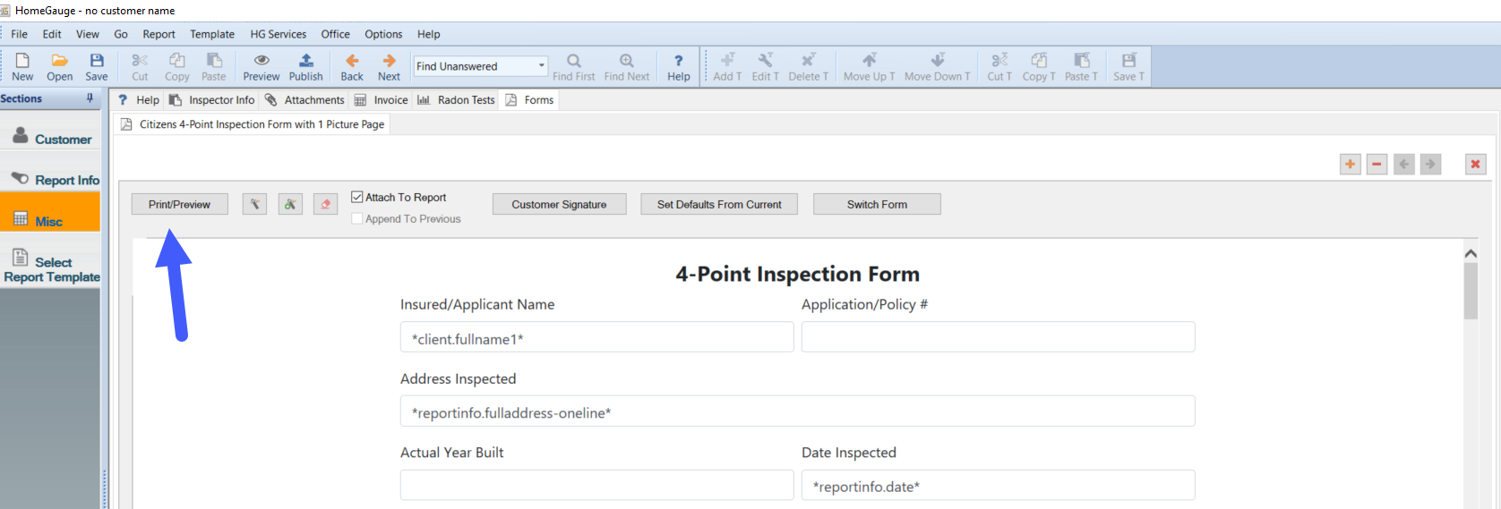 HomeGauge desktop report writer