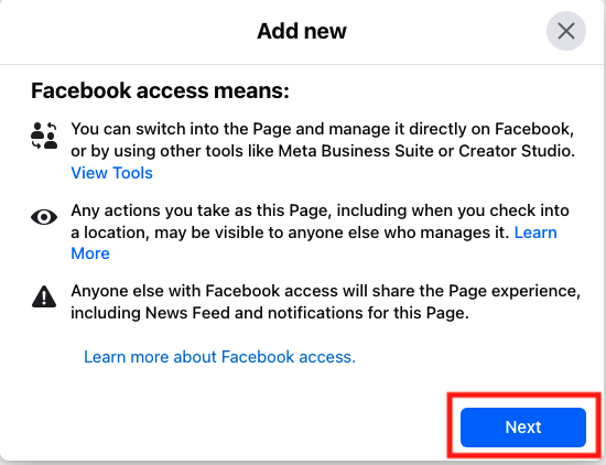 screenshot of facebook settings