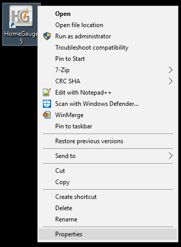 HomeGauge 5 icon with menu options